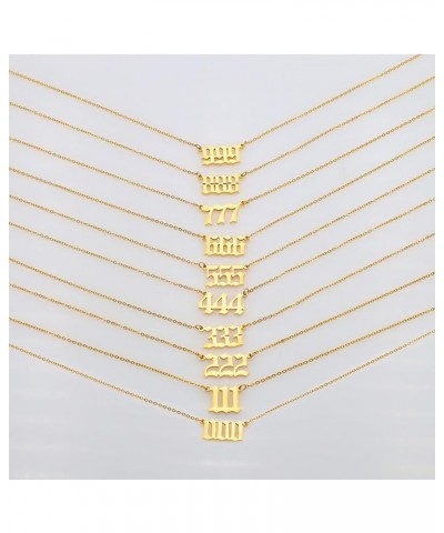 18k Gold Plated Stainless Steel Angel Number Necklaces Gold Necklace for Women Girls 111 $6.55 Necklaces