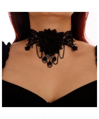 Cute Halloween Simple Cross Choker Black Lace Necklace Gothic Light Necklace for Women Girls for Teens Teen Girls Cool Sexy C...