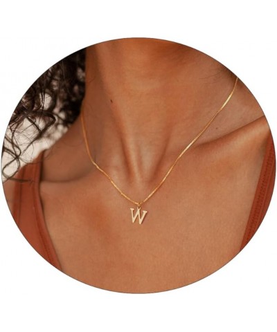 Gold Initial Necklaces for Women, Gold Plated Letter Necklace for Girls, Dainty A-Z Pendant Choker Necklace W-Gold $8.09 Neck...