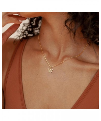 Gold Initial Necklaces for Women, Gold Plated Letter Necklace for Girls, Dainty A-Z Pendant Choker Necklace W-Gold $8.09 Neck...