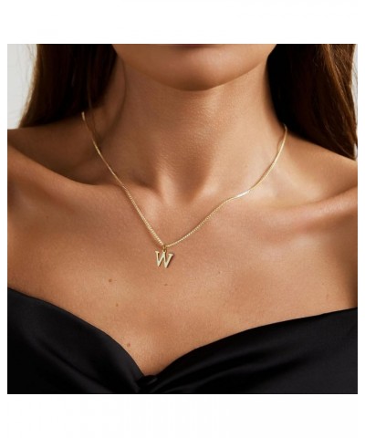 Gold Initial Necklaces for Women, Gold Plated Letter Necklace for Girls, Dainty A-Z Pendant Choker Necklace W-Gold $8.09 Neck...