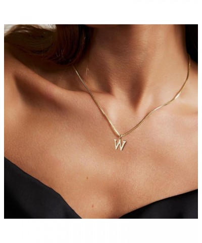 Gold Initial Necklaces for Women, Gold Plated Letter Necklace for Girls, Dainty A-Z Pendant Choker Necklace W-Gold $8.09 Neck...