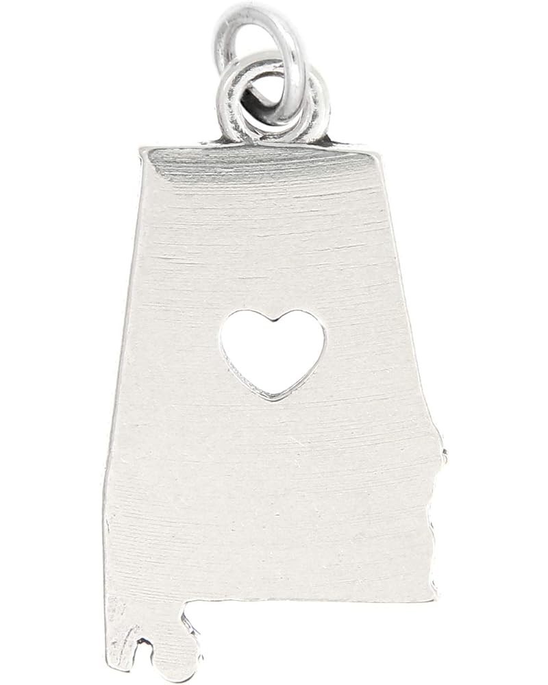 Sterling Silver Plain Outline Alabama Map with Heart Cut Out Charm (with Options) Charm $13.27 Bracelets