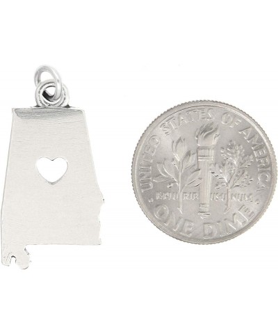 Sterling Silver Plain Outline Alabama Map with Heart Cut Out Charm (with Options) Charm $13.27 Bracelets