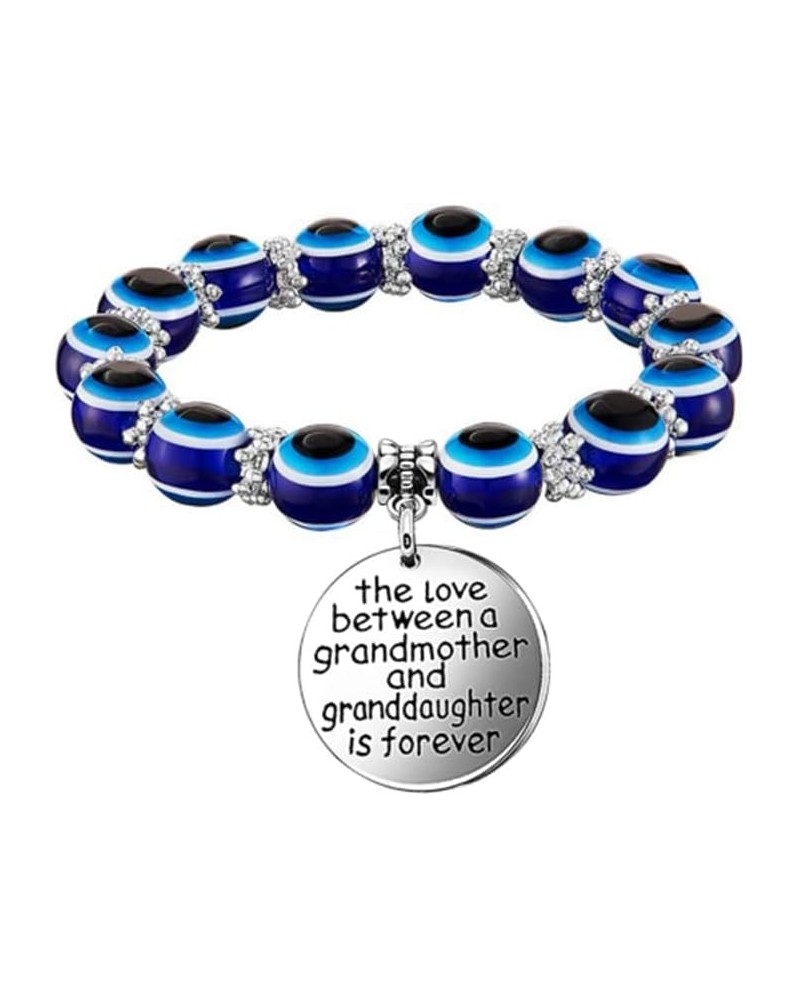 The Love Between a Grandmother and Granddaughter is Forever Love Magnetic/Cross/Evil Eye Bracelet Family Jewelry E blue $6.11...