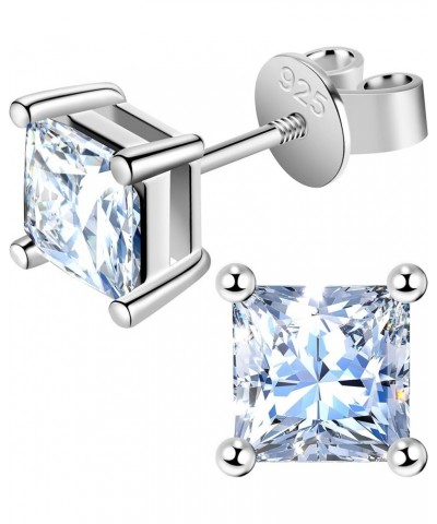 Moissanite Earrings for Men Women, 1~3ct D Color VVS1 Clarity Brilliant Round Princess Cut Lab Created Diamond Stud Earrings ...