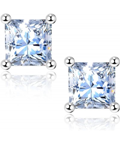 Moissanite Earrings for Men Women, 1~3ct D Color VVS1 Clarity Brilliant Round Princess Cut Lab Created Diamond Stud Earrings ...