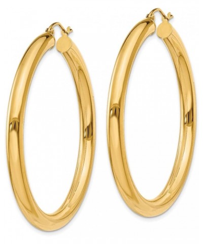 Gold Hoop Earrings 14K Yellow White Gold Polished Lightweight Tube Hoop Earrings 4mm Thickness 14K Yellow Gold $221.27 Earrings