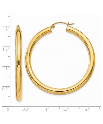 Gold Hoop Earrings 14K Yellow White Gold Polished Lightweight Tube Hoop Earrings 4mm Thickness 14K Yellow Gold $221.27 Earrings