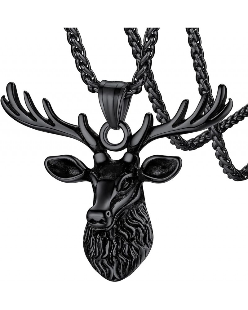 Antler Necklace for Women, Vintage Viking Deer Pendant Necklace, Stainless Steel Christmas Jewerly Gift with Delicate Box 05....