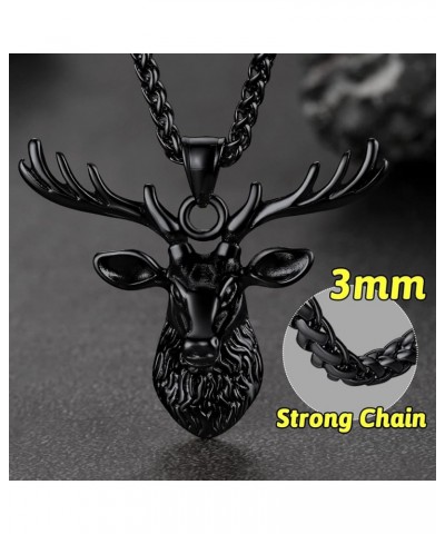 Antler Necklace for Women, Vintage Viking Deer Pendant Necklace, Stainless Steel Christmas Jewerly Gift with Delicate Box 05....