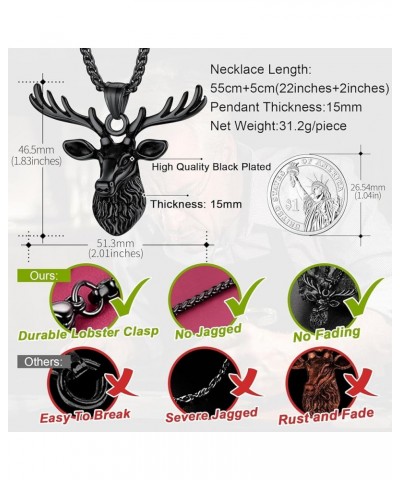 Antler Necklace for Women, Vintage Viking Deer Pendant Necklace, Stainless Steel Christmas Jewerly Gift with Delicate Box 05....