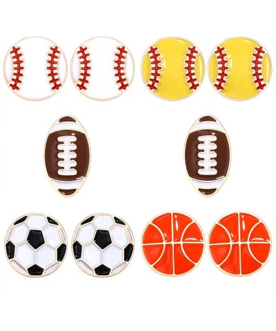 2 Pairs Beaded Baseball Earrings Sports Earring for Women Statement Game Team Sports Ball Dangle Drop Earrings Theme Party Je...