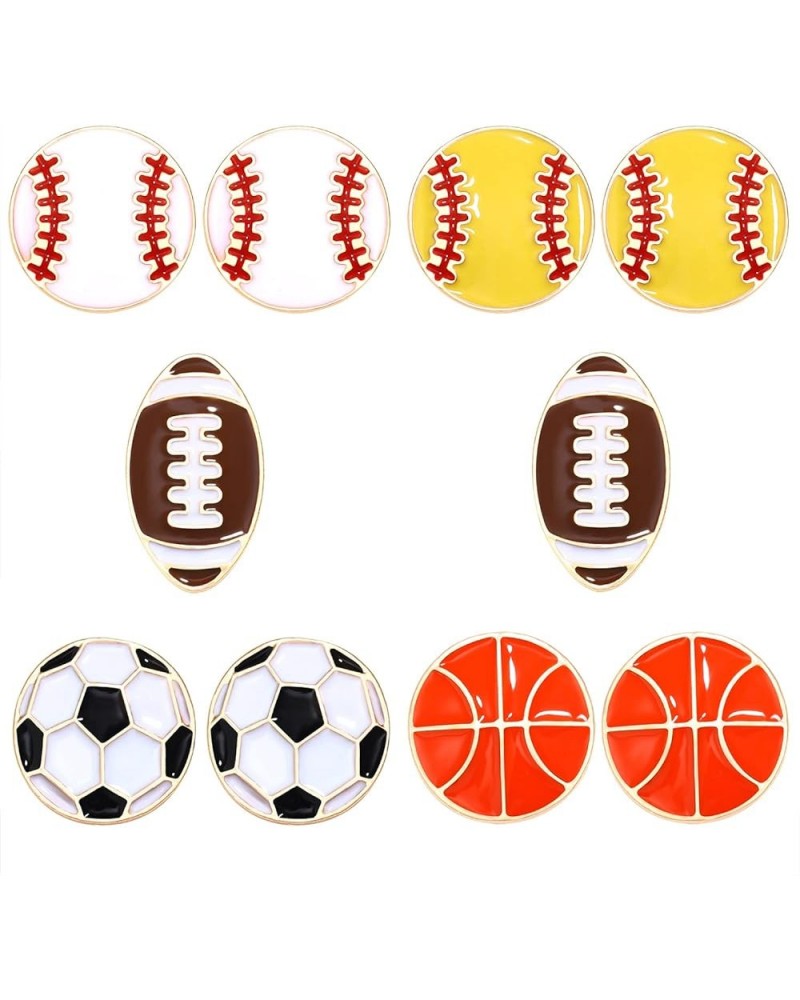 2 Pairs Beaded Baseball Earrings Sports Earring for Women Statement Game Team Sports Ball Dangle Drop Earrings Theme Party Je...