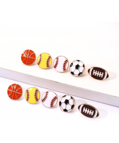 2 Pairs Beaded Baseball Earrings Sports Earring for Women Statement Game Team Sports Ball Dangle Drop Earrings Theme Party Je...