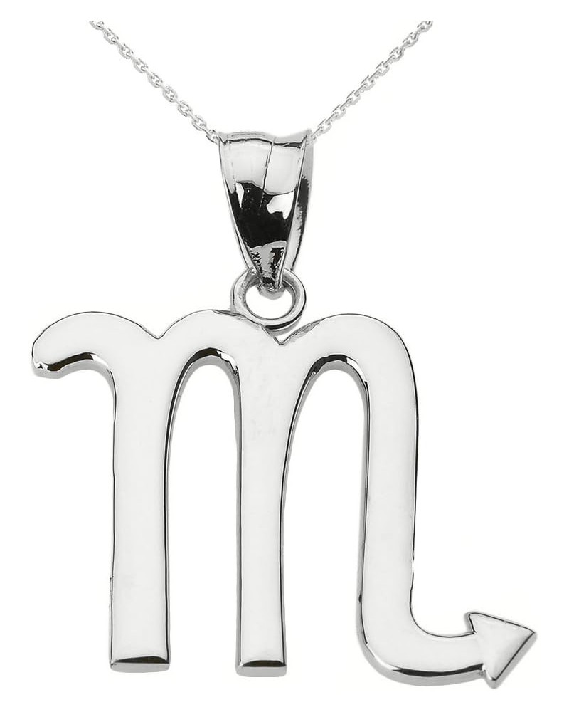 .925 Sterling Silver Zodiac Astrological Sign Charm Personalized Pendant Necklace - Choice of Symbol & Chain Length 16" Scorp...