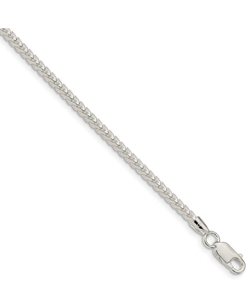 Solid 925 Sterling Silver 3.4mm Diamond-Cut Square Franco Necklace Chain - with Secure Lobster Lock Clasp 7.0 Inches $41.60 N...