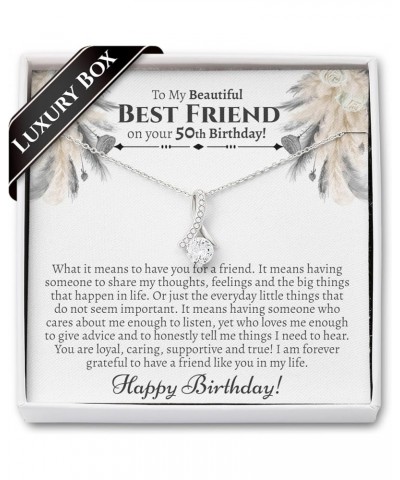 Meaningful Best Friend .925 Sterling Silver Birthday Necklace | Sentimental Gift For Bestie Birthday 50th Birthday Silver $22...