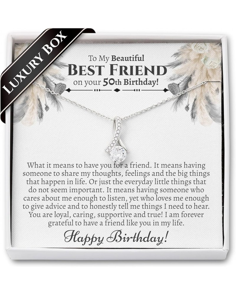 Meaningful Best Friend .925 Sterling Silver Birthday Necklace | Sentimental Gift For Bestie Birthday 50th Birthday Silver $22...