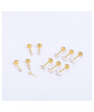 20G Push Pin Cartliage Helix Tragus Rook Daith Earlobe Earring Studs with 1.5 mm 2 mm 2.5 mm 3 mm 4 mm Top Ends, 10 Pcs, 8mm ...