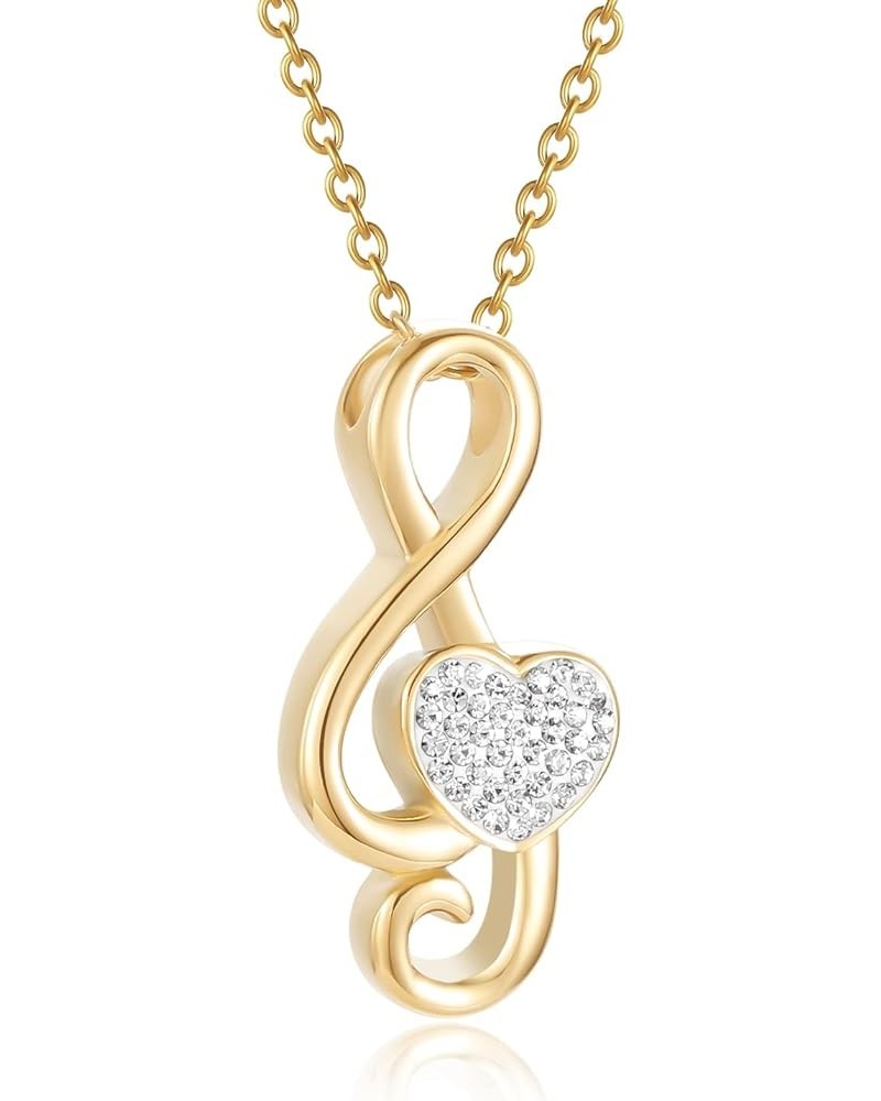 Music Note Urn Ashes Pendant Rhinestones Memorial Keepsake Jewelry Ash Keepsake Holder Memorial Jewelry for Women Gold $11.87...