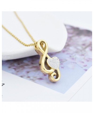 Music Note Urn Ashes Pendant Rhinestones Memorial Keepsake Jewelry Ash Keepsake Holder Memorial Jewelry for Women Gold $11.87...