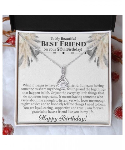 Meaningful Best Friend .925 Sterling Silver Birthday Necklace | Sentimental Gift For Bestie Birthday 50th Birthday Silver $22...