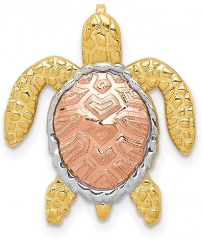 Charm Pendant 14K Two-Tone Gold 21 mm 18 & White Rhodium Turtle Slide $85.00 Pendants