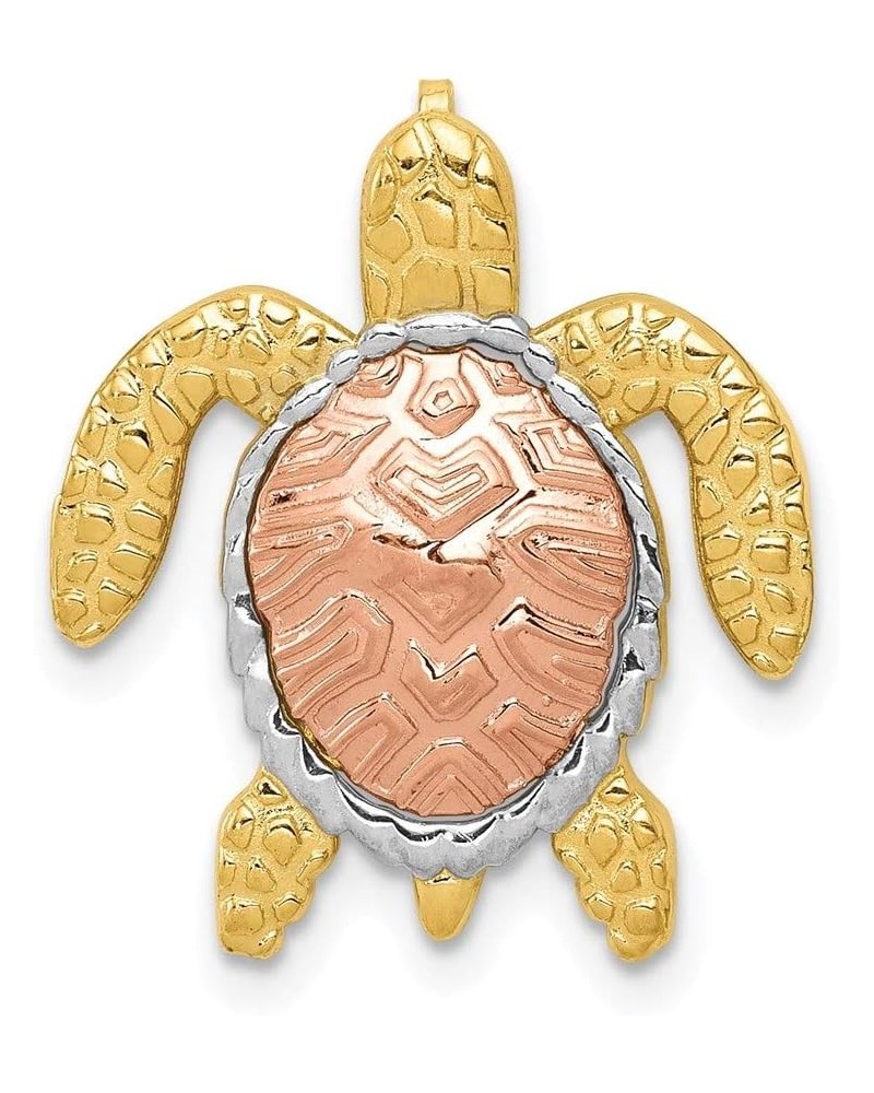 Charm Pendant 14K Two-Tone Gold 21 mm 18 & White Rhodium Turtle Slide $85.00 Pendants