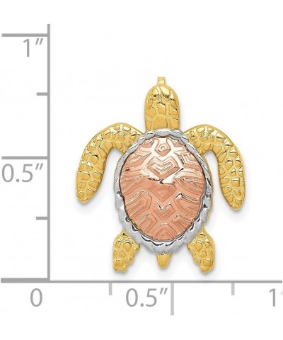 Charm Pendant 14K Two-Tone Gold 21 mm 18 & White Rhodium Turtle Slide $85.00 Pendants