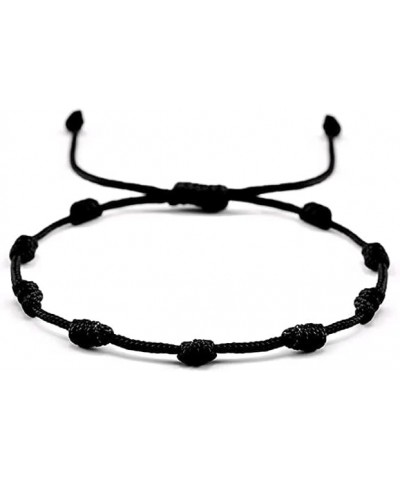 Nazar Dhaga With Knotted Beads Rosary Design Avoid Negative Energy Adjustable Black Thread Anklet For Evil Eye & Good Luck, A...