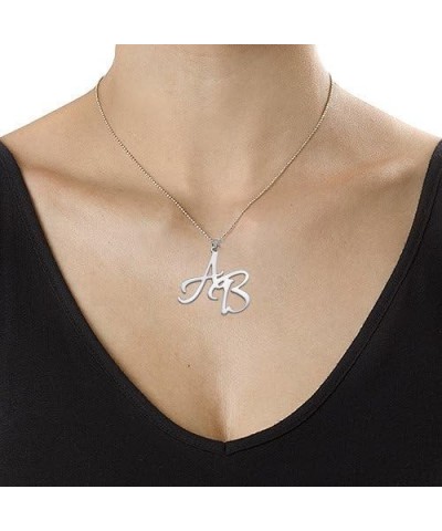 MYKA - Two Initial Necklace in Sterling Silver - Customized Jewelry Women, Gifts for Woman Sterling Silver $25.81 Necklaces