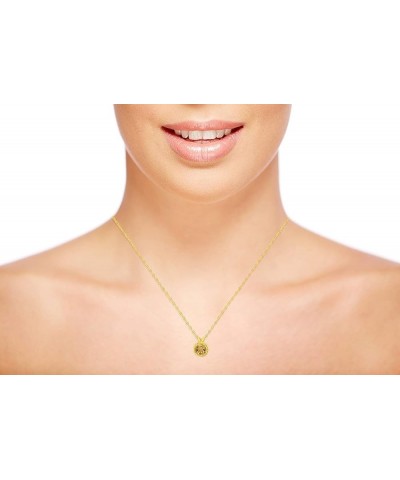 10K Yellow Gold 6mm Round Rope Frame Rabbit Ear 18" Rope Chain Necklace Citrine Yellow Gold $41.54 Necklaces