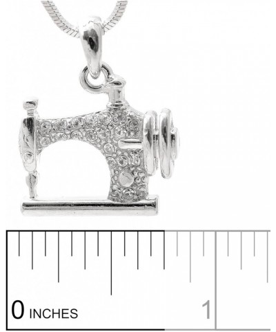 Silver Plated Crystal Sewing Machine Necklace $9.17 Necklaces