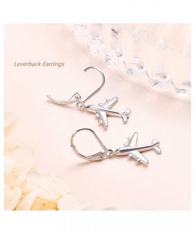 Aircraft Jelwery Set S925 Sterling Silver Airplane Choker Necklace Ring Bracelet Anklet Earrings for Women Teen Girls, Best G...