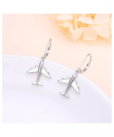 Aircraft Jelwery Set S925 Sterling Silver Airplane Choker Necklace Ring Bracelet Anklet Earrings for Women Teen Girls, Best G...