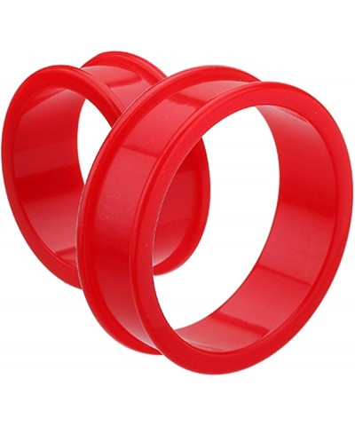 Supersize Flexible Silicone Double Flared Ear Gauge Tunnel Plug Earrings 1-5/8" (41mm), Red $12.25 Body Jewelry