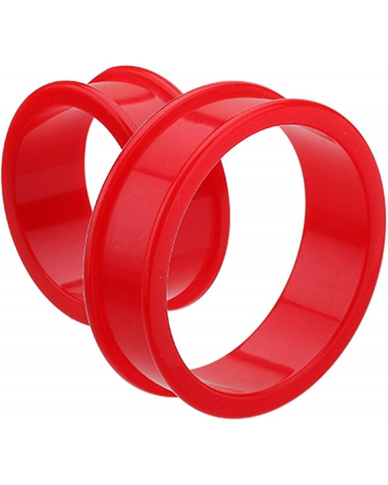 Supersize Flexible Silicone Double Flared Ear Gauge Tunnel Plug Earrings 1-5/8" (41mm), Red $12.25 Body Jewelry