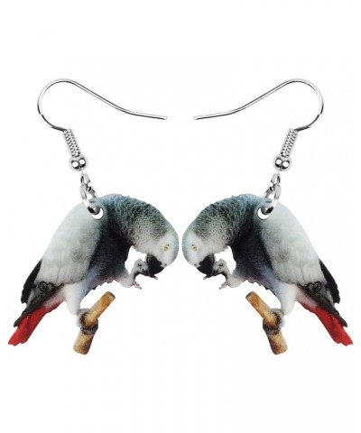 Acrylic African Grey Parrot Bird Earrings Dangle for Women Teens Girls $7.27 Earrings