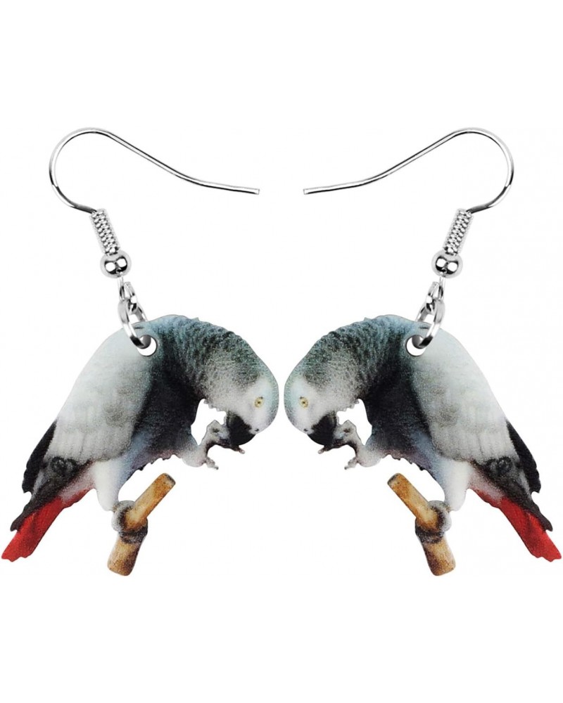 Acrylic African Grey Parrot Bird Earrings Dangle for Women Teens Girls $7.27 Earrings