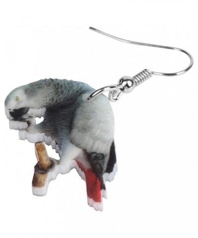 Acrylic African Grey Parrot Bird Earrings Dangle for Women Teens Girls $7.27 Earrings