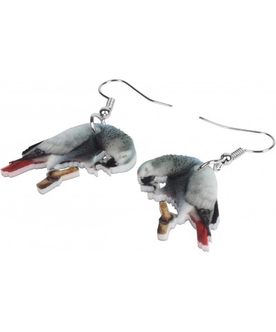 Acrylic African Grey Parrot Bird Earrings Dangle for Women Teens Girls $7.27 Earrings