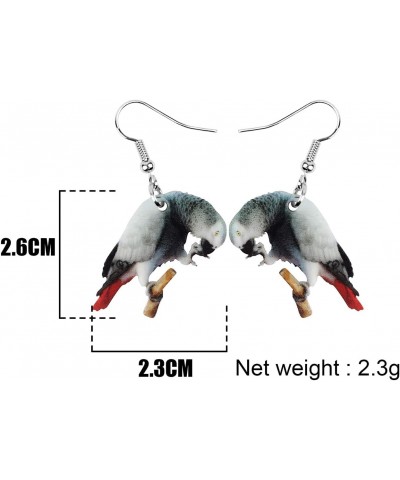 Acrylic African Grey Parrot Bird Earrings Dangle for Women Teens Girls $7.27 Earrings