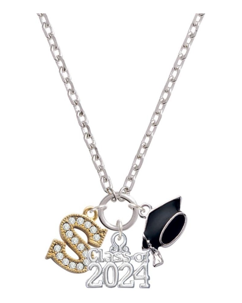 Goldtone Crystal Initial - Silvertone Class of 2024 Graduation Zoey Necklace, 28 S $24.50 Necklaces