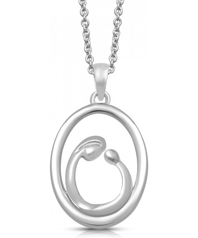 Sterling Silver Mom and Children Pendant Necklace Mother and one Child $14.35 Necklaces