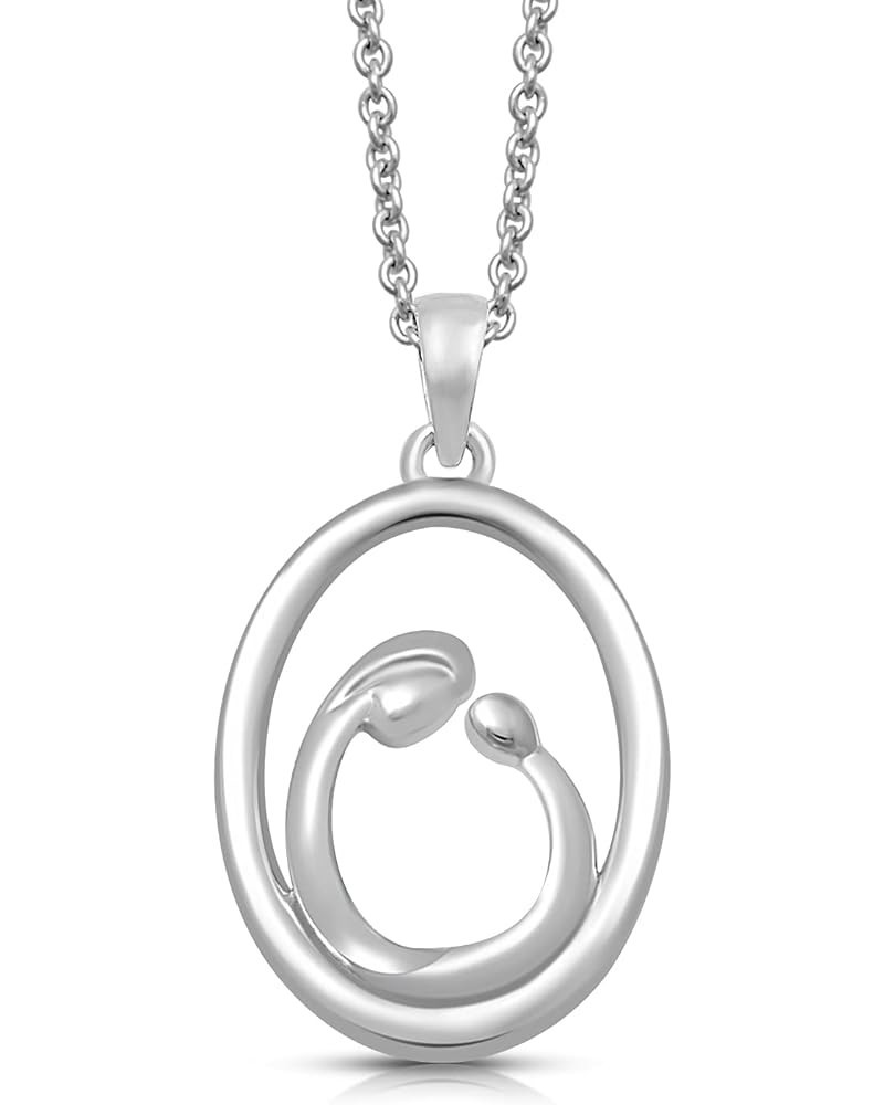 Sterling Silver Mom and Children Pendant Necklace Mother and one Child $14.35 Necklaces