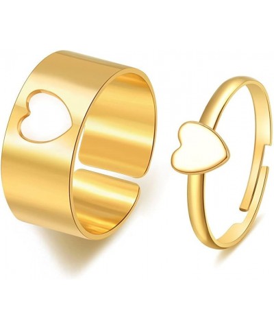 Matching Best Friends BFF Rings for Couple Tiktok Y2k Couple Rings Love Heart Moon Star Planet Rings for Women Men Girls Love...