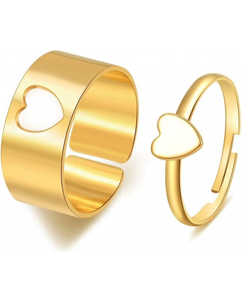 Matching Best Friends BFF Rings for Couple Tiktok Y2k Couple Rings Love Heart Moon Star Planet Rings for Women Men Girls Love...