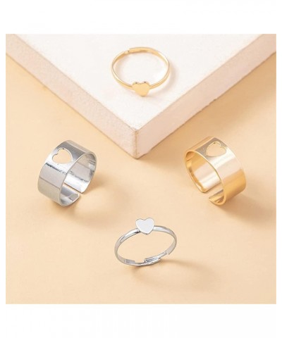 Matching Best Friends BFF Rings for Couple Tiktok Y2k Couple Rings Love Heart Moon Star Planet Rings for Women Men Girls Love...