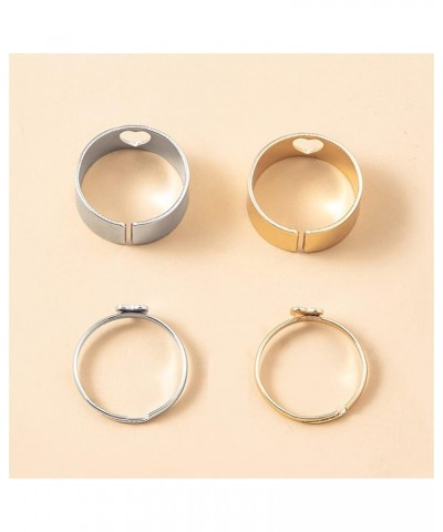 Matching Best Friends BFF Rings for Couple Tiktok Y2k Couple Rings Love Heart Moon Star Planet Rings for Women Men Girls Love...